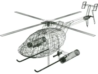 Hughes OH-6 Little Bird 3D Model