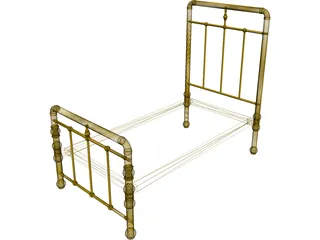 Bed Frame Antique 3D Model