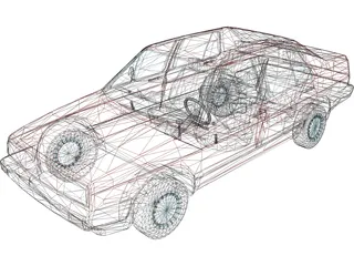 Volkswagen Jetta (1987) [+Interior] 3D Model