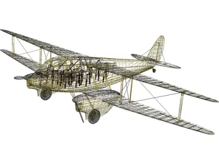 de Havilland D.H.89 Dragon Rapide 3D Model