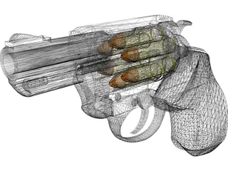 Smith&Wesson Snub Nose 357 Magnum 3D Model