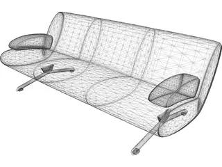 Sofa Cushioned 3D Model