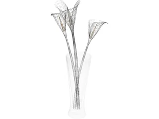 Flowers In Glass 3D Model