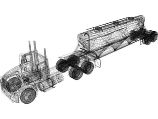 Mack with Powder Trailer 3D Model