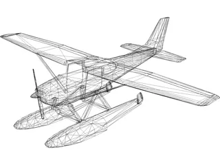 Cessna 172 Sea Plane 3D Model