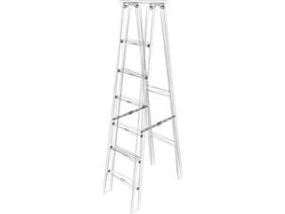 Wooden Step Ladder 3D Model