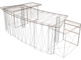 Wood Table 3D Model