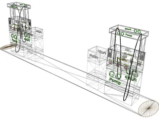 Gas Station Island 3D Model