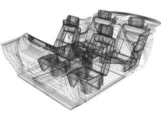 Interior Mercedes-Benz 600 3D Model