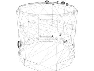 500 BBL Fiberglass Fluid Storage Tank 3D Model