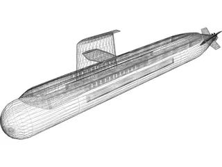 Australian Collins Class Submarine 3D Model