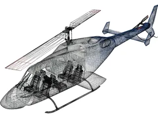 Bell 222 3D Model