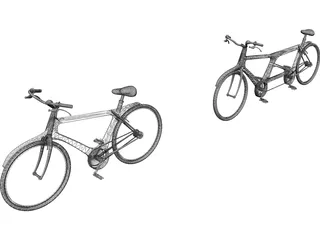 Modern Single and Tandem Bicycles 3D Model