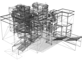 Old Chinese Buildings 3D Model