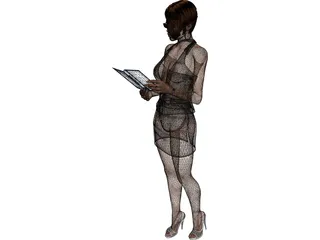 Woman with Book 3D Model