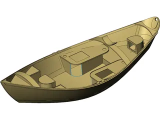 Wooden Drift Boat 3D Model