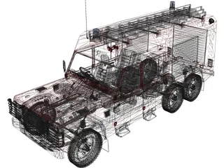 Land Rover Defender 126/HCB Angus 6x6 3D Model