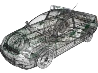 Opel Vectra Polizei (2004) 3D Model