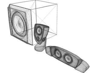 Sound System 2+1 3D Model