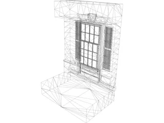 Double Hung Window and Shutter 3D Model