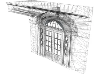 Federal Style Entry Double Doorway 3D Model