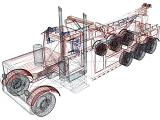 Peterbilt Tri-Axle Wrecker 3D Model