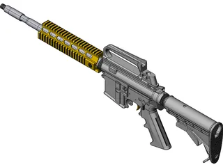 AR-15 Rifle 3D Model