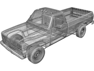 Chevrolet K20 Pickup (1987) 3D Model