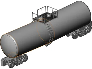 Tanker Rail Car 3D Model