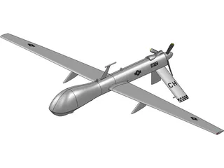 General Atomics MQ-1 Predator UAV Drone 3D Model