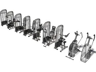 Fitness Equipment Collection 3D Model