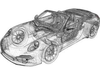 Porsche 911 (991) Carrera S Cabriolet (2012) 3D Model