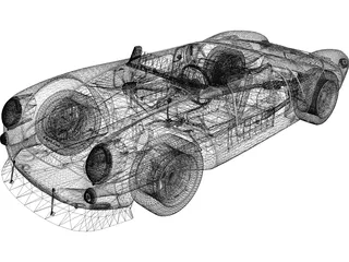 Porsche Spyder 550 (1956) 3D Model