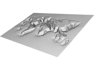 Earth Map 3D Model