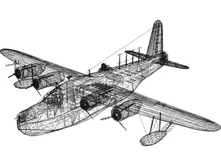 Sunderland Mk III Flying Boat 3D Model