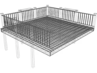 Wooden Deck 3D Model