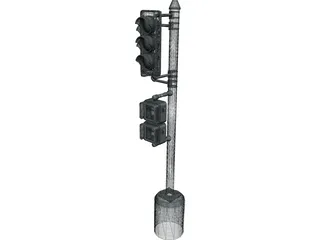 Traffic Signal Post 3D Model