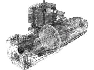 RC OS Engine AX35 3D Model