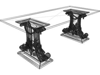 Rosewood Table 3D Model