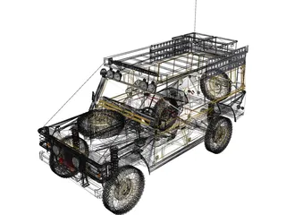 Land Rover Defender 110 Camel Trophy 3D Model