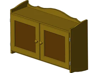 Wall Cabinet In Pine 3D Model