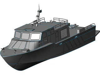 Fire Rescue Crew Boat 3D Model