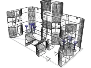 Modular Exhibition Booth 3D Model