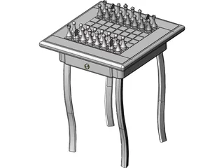 Chess Desk 3D Model