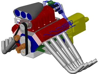 Dragster Engine 3D Model