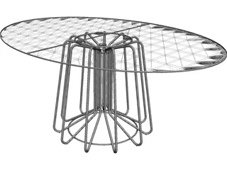 Zanotta Big Wire Elipse Table 3D Model