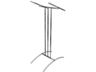 Glass Lectern Podium 3D Model