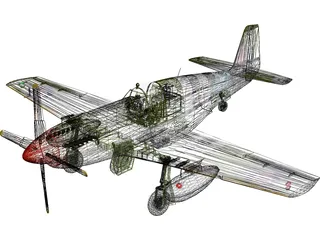 North American P-51 Mustang 3D Model