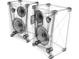 Speaker 3 Way Pair 3D Model