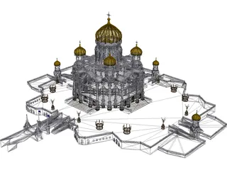 Taj Mahal Mosque 3D Model